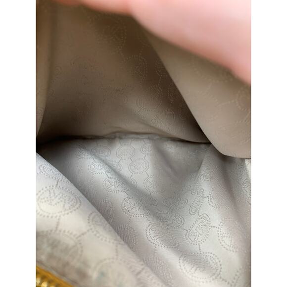 Michael Kors Dillon Croc Embossed Leather Satchel Crossbody Bag Yellow - Picture 10 of 11